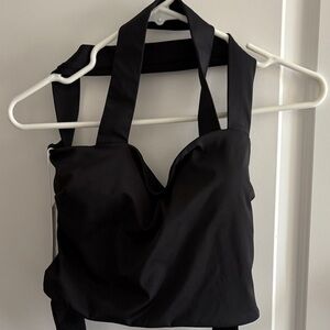 Halara black strappy top size M